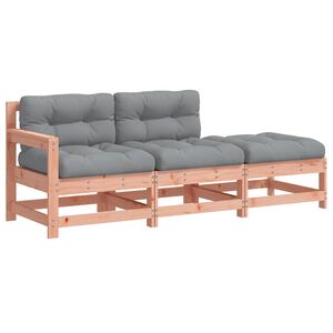 vidaXL 3 pcs conj. lounge jardim c/ almofad&otilde;es madeira douglas maci&ccedil;a