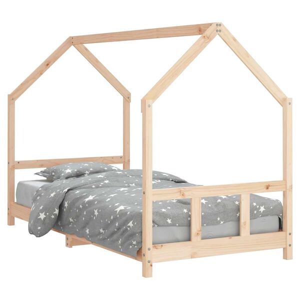 vidaXL Estrutura de cama infantil 90x200 cm pinho maci&ccedil;o