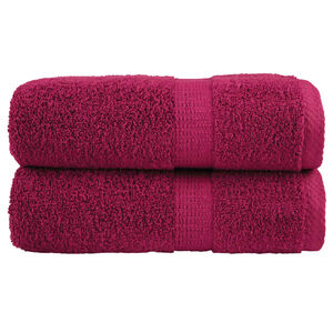 vidaXL Toalhas de rosto premium SOLUND 2 pe&ccedil;as Bordeaux 30x30 cm 600 g/m&sup2;