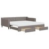 vidaXL Sof&aacute;-cama c/ gavet&atilde;o/gavetas 100x200cm tecido cinza-acastanhado