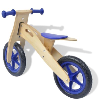 vidaXL Bicicleta de equilíbrio em madeira azul