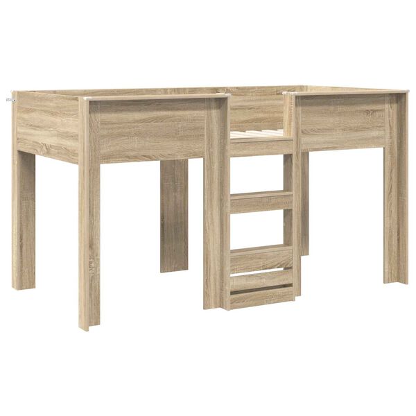 vidaXL Beliche para Crian&ccedil;as com colch&atilde;o Carvalho Sonoma 100 x 200 cm