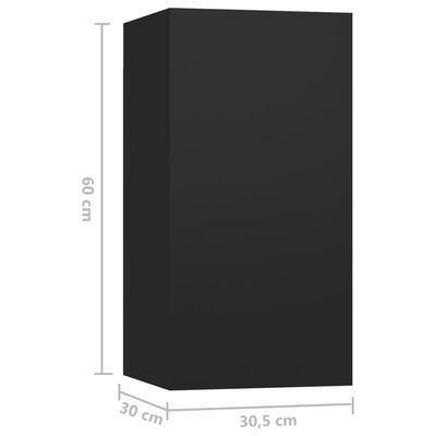 vidaXL Móveis de TV 7 pcs 30,5x30x60 cm contraplacado preto