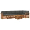 vidaXL Conjunto de Sof&aacute;s para Exterior 7 unid. Natural e Antracite