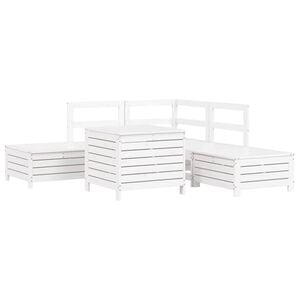 vidaXL 6 pcs conjunto sof&aacute;s de jardim madeira de pinho maci&ccedil;a branco