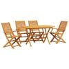 vidaXL Conjunto de Jantar para Jardim 5 pcs Castanho