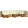 vidaXL Conjunto de Sof&aacute; Sectional com almofada 9 pcs Natural e Creme