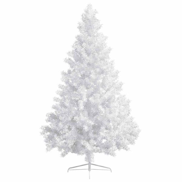 vidaXL Meia &aacute;rvore Natal artificial pr&eacute;-iluminada c/ bolas branco