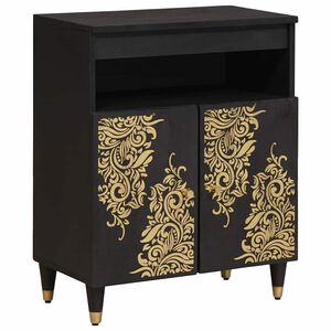 vidaXL Buffet Preto 60 x 33 x 75 cm Madeira de manga maci&ccedil;a
