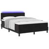 vidaXL Cama Box Spring LED com colch&atilde;o Preto 160 x 200 cm Veludo