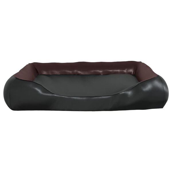vidaXL Cama para c&atilde;es 120x100x27 cm couro artificial preto e castanho