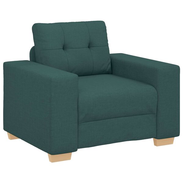 vidaXL Sof&aacute; 3 pcs Verde Escuro 221 x 80 x 80 cm