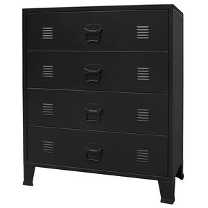vidaXL Arm&aacute;rio de gavetas em metal estilo industrial 78x40x93 cm preto