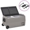 vidaXL Mala t&eacute;rmica c/ rodas e adaptador 60 L PP e PE preto/cinzento
