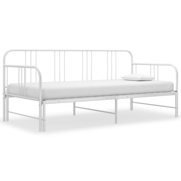 vidaXL Estrutura sof&aacute;-cama de puxar 90x200 cm metal branco