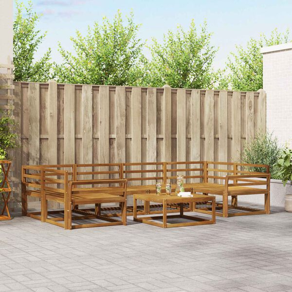 vidaXL Conjunto de Sof&aacute;s para Exterior 7 pcs Natural