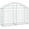 vidaXL Cesto gabi&atilde;o arqueado 100x30x60/80 cm ferro galvanizado