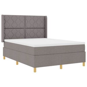 vidaXL Cama Box com colch&atilde;o Cinzento-acastanhado 160 x 200 cm tecido