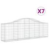 vidaXL Cestos gabi&atilde;o arqueados 7 pcs 200x30x60/80 cm ferro galvanizado