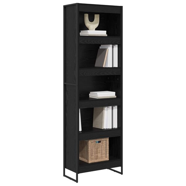 vidaXL Gabinete de Livros 2 pcs Carvalho Preto 80 x 30 x 155 cm