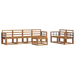 vidaXL Conjunto de Sof&aacute;s para Exterior 7 pcs Natural