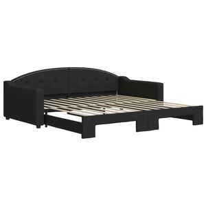 vidaXL Sof&aacute;-cama com gavet&atilde;o 100x200 cm tecido preto