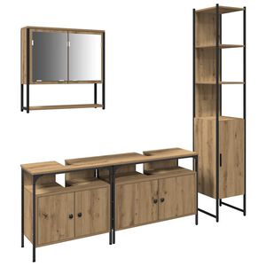 vidaXL Conjunto de M&oacute;veis para Banheiro 4 pcs carvalho artisiano