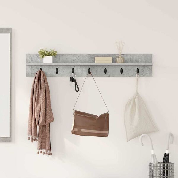 vidaXL Cabideiro de Parede Cinzento 100 x 10,5 x 18 cm