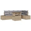 vidaXL Conjunto de Sof&aacute; de Jardim 6 unid. Bege vime PE