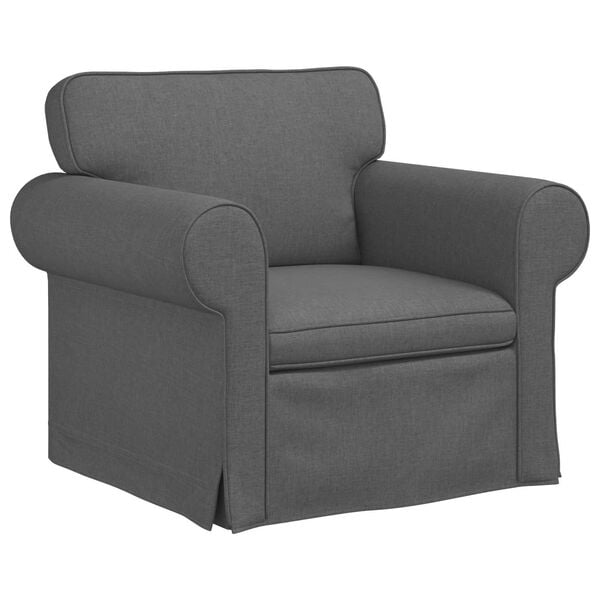 vidaXL Conjunto de Sof&aacute;s 2 pcs Cinza Escuro 155 x 82 x 80 cm tecido