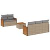 vidaXL 6 pcs conjunto de sof&aacute;s p/ jardim com almofad&otilde;es vime PE bege