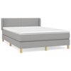 vidaXL Cama com molas/colch&atilde;o 140x200 cm tecido cinzento-claro