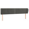 vidaXL Cabeceira de cama c/ abas veludo 163x23x78/88cm cinzento-escuro