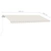 vidaXL Toldo retr&aacute;til manual com LED 400x300 cm cor creme