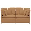 vidaXL Sofá modular com almofadas tecido tipo lã encaracolado bege