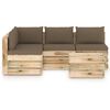 vidaXL 5 pcs conj. lounge jardim c/ almofad&otilde;es madeira impreg. verde