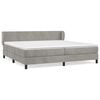 vidaXL Cama com molas/colch&atilde;o 200x200 cm veludo cinzento-claro