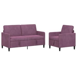 vidaXL Conjunto de Sof&aacute; com Armazenamento 2 unid. Roxo Poli&eacute;ster