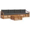 vidaXL Conjunto de Sof&aacute;s para Exterior 5 pcs Natural e Antracite