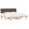 vidaXL Estrutura de Cama com Cabeceira Estofada Cinzento-acastanhado