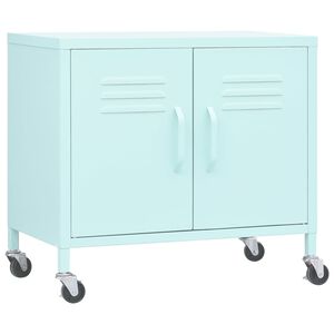 vidaXL Arm&aacute;rio de arruma&ccedil;&atilde;o a&ccedil;o 60x35x56 cm verde-hortel&atilde;
