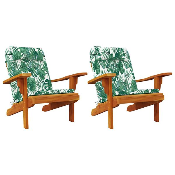 vidaXL Almofadas de cadeira 2 pcs Padr&atilde;o de Folhas 58 x 77 x 4,5 cm