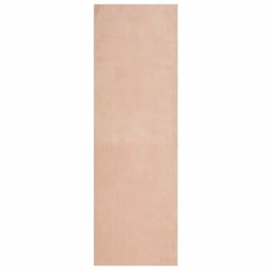 vidaXL Tapete pelo curto macio e lav&aacute;vel HUARTE 80x250 cm rosa-p&aacute;lido