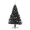 vidaXL &Aacute;rvore de Natal Artificial Pr&eacute;-iluminada Preto 150 cm PVC