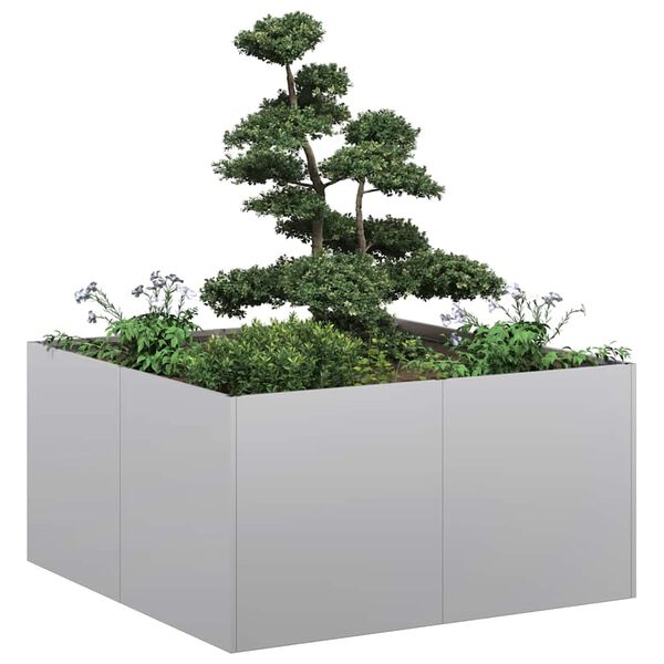 vidaXL Planter 80x80x40 cm a&ccedil;o galvanizado