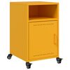 vidaXL Mesa de cabeceira 36x39x59 cm a&ccedil;o amarelo mostarda