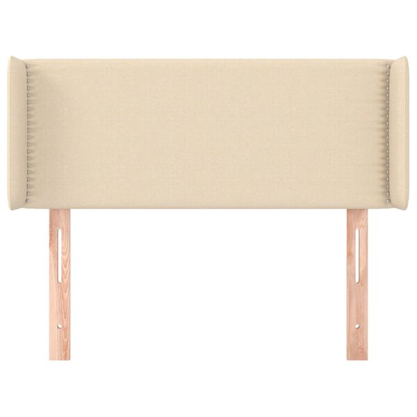 vidaXL Cabeceira de cama c/ abas tecido 103x16x78/88 cm creme