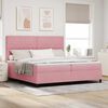 vidaXL Cama Box Spring LED com colch&atilde;o Rosa 200 x 200 cm Veludo