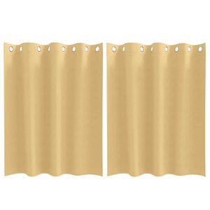 vidaXL Cortinas Blackout com Argolas 2 pcs Bege 140 x 140 cm Poli&eacute;ster
