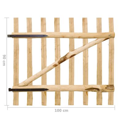 vidaXL Portão para cerca 1 pc 100x90 cm madeira de aveleira